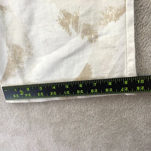 NWT DKNY Pure Womens Pants Small Linen Blend Wide Leg Beige Abstract Pull On - Picture 7 of 15